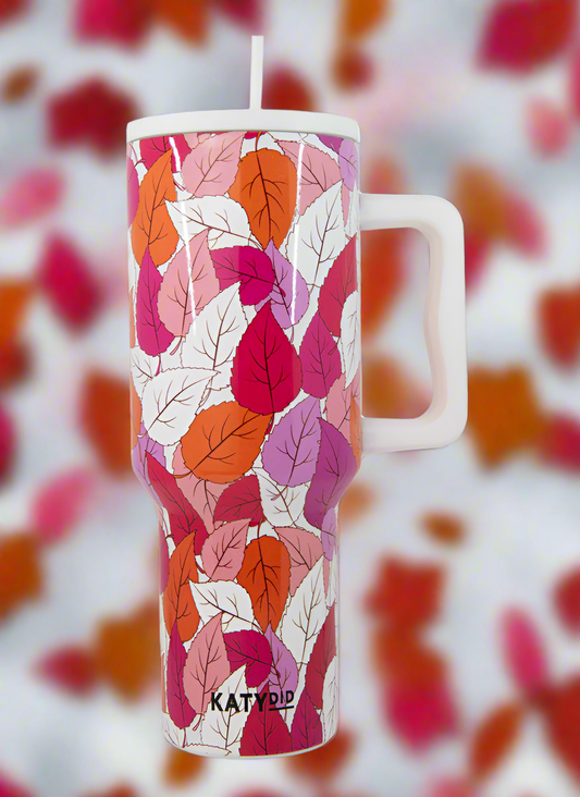 Katydid Fall Leaves tumbler 38oz